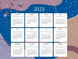 calendrier abstrait 2023 vecteur