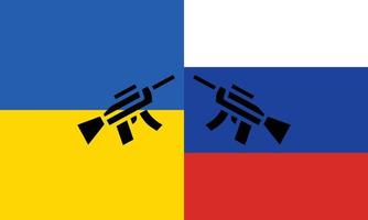 l'ukraine et la russie et l'inscription l'arme de guerre vecteur