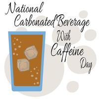 boisson gazeuse nationale avec journée de la caféine, idée d'affiche, bannière, dépliant ou carte postale vecteur