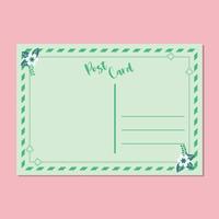 modèle de carte postale verte simple vecteur