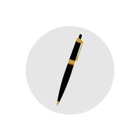 stylo plat icône en cercle vecteur