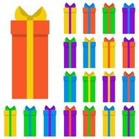 collection de vingt coffrets cadeaux multicolores. illustration vectorielle vecteur