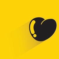 coeur sur illustration vectorielle fond jaune vecteur