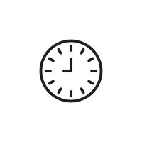 eps10 vecteur noir neuf ou 9 heures icône de ligne abstraite isolée sur fond blanc. symbole de contour d'horloge unique dans un style moderne simple et plat pour la conception de votre site Web, votre logo et votre application mobile