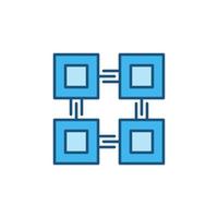 vecteur technologie blockchain concept de vecteur icône bleue
