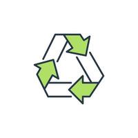 icône moderne de concept de vecteur de recyclage ou de recyclage