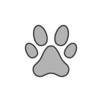 icône grise de concept de vecteur d'impression de patte de chien ou de chat mignon