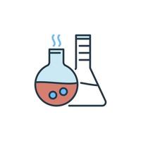 chimie flacons vecteur science concept icône colorée