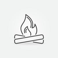 icône de fine ligne de feu. symbole linéaire de concept de vecteur de corbeille inflammable