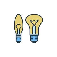 vecteur d'ampoules icône colorée - signe de concept de lampes d'éclairage