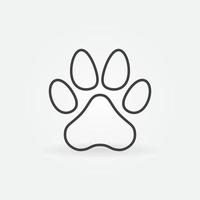 icône ou logo de concept de vecteur linéaire de marque de patte de pied d'animal familier