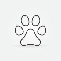 icône de concept de vecteur de fine ligne d'empreinte de patte de chat ou de chien
