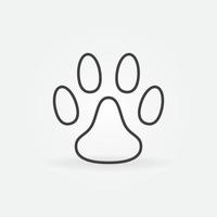 chien ou chat patte vecteur empreinte concept icône linéaire