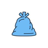 sac poubelle vecteur poubelle concept bleu icône