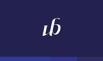 alphabet lettres initiales monogramme logo ub, bu, u et b vecteur