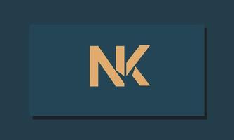 alphabet lettres initiales monogramme logo nk, kn, n et k vecteur