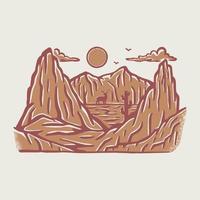 bonne vue sur les montagnes graphique illustration vector art t-shirt design