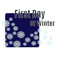 premier jour de l'hiver, idée d'affiche, bannière, flyer ou carte postale vecteur