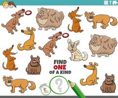 jeu unique avec des chiens de dessin animé amusants vecteur