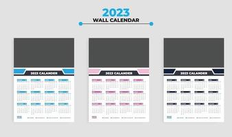 Conception du calendrier mural 2023 vecteur