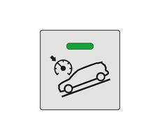 bouton de signe de système de contrôle de tendance. panneau de contrôle du système de traction automobile. dessin de croquis de voiture moderne. icône de ligne modifiable. vecteur
