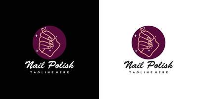 icône de salon de manucure création de logo conception de vecteur de manucure vernis à ongles et logotype de doigt féminin vecteur premium