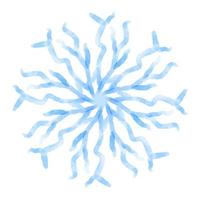 flocon de neige aquarelle isolé. sur fond blanc. symbole de l'hiver. belle décoration. illustration vectorielle vecteur