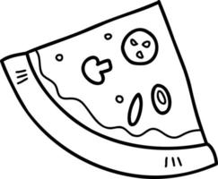 illustration de pizza en tranches dessinée à la main vecteur