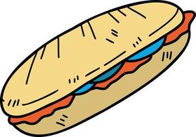 illustration de délicieux sandwichs dessinés à la main vecteur