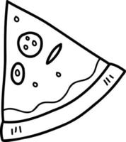 illustration de pizza en tranches dessinée à la main vecteur