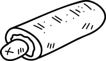 illustration de pain hot dog délicieux dessinés à la main vecteur