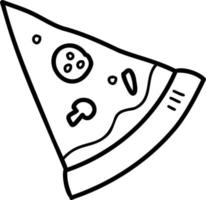 illustration de pizza en tranches dessinée à la main vecteur