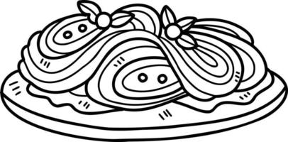illustration de délicieux spaghettis dessinés à la main vecteur
