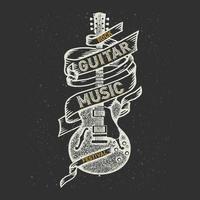 conception de t-shirt de guitare. peut être utilisé pour l'impression de t-shirts, l'impression de tasses, les oreillers, la conception d'impressions de mode, les vêtements pour enfants, les baby showers, les salutations et les cartes postales. conception de t-shirt vecteur