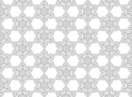 motif de mandala floral gris décoratif ethnique sur fond blanc vecteur