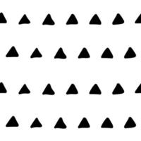 motif géométrique simple dessiné à la main. marques de pinceau triangles monochromes à la mode. vecteur