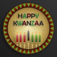 carte de kwanzaa heureuse avec des symboles agréables et créatifs sur fond de couleur pour les vacances de kwanzaa vecteur