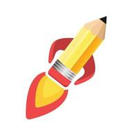 conception de fusée crayon éducation vecteur