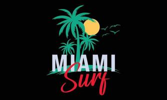 californie miami surf plage vecteur conception de t-shirt pro vecteur.