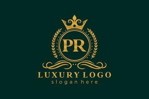 modèle de logo de luxe royal de lettre pr initiale dans l'art vectoriel pour le restaurant, la royauté, la boutique, le café, l'hôtel, l'héraldique, les bijoux, la mode et d'autres illustrations vectorielles.