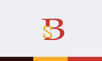 alphabet lettres initiales monogramme logo sb, bs, s et b vecteur