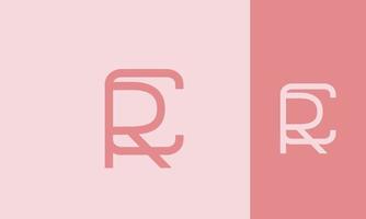 alphabet lettres initiales monogramme logo rc, cr, r et c vecteur