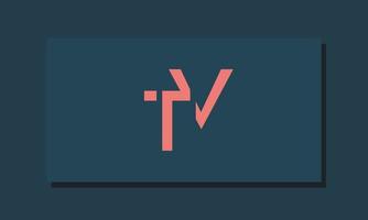 alphabet lettres initiales monogramme logo tv, vt, t et v vecteur