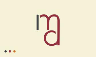 alphabet lettres initiales monogramme logo md, dm, m et d vecteur