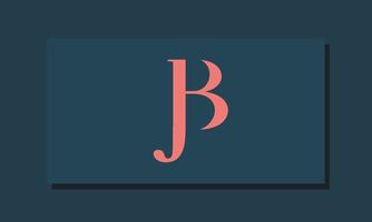 alphabet lettres initiales monogramme logo jb, bj, j et b vecteur