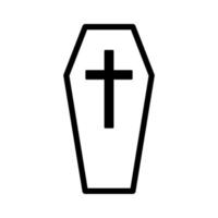 icône de contour de cercueil vecteur