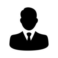icône plate d'avatar d'homme d'affaires vecteur