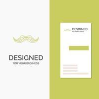 logo d'entreprise pour moustache. branché. movember. Masculin. Hommes. modèle de carte de visite vert vertical. illustration vectorielle de fond créatif vecteur