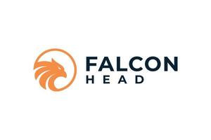 création d'icône logo tête d'aigle faucon américain vecteur