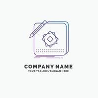 conception, application, logo, application, conception modèle de logo d'entreprise violet. place pour le slogan vecteur